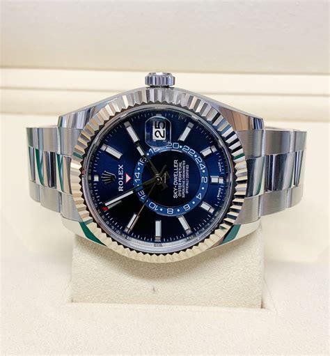 rolex sky dweller stainless steel blue so hard to find|Rolex Sky-Dweller for sale.